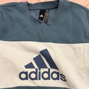 Adidas Blue and White Crewneck